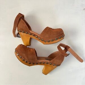 Free People Jeffrey Campbell Studded Wooden Clog Heel Mules